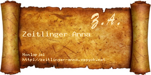 Zeitlinger Anna névjegykártya